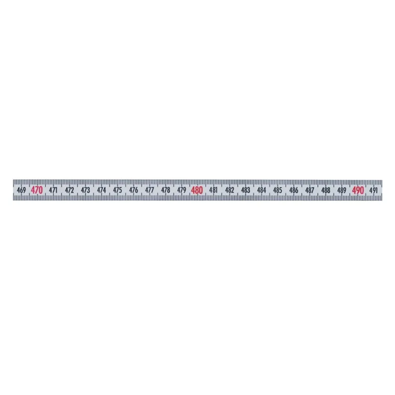 Selvklebende Pit båndmål i stål 3Mx13 mm, V-H gradering HVIT