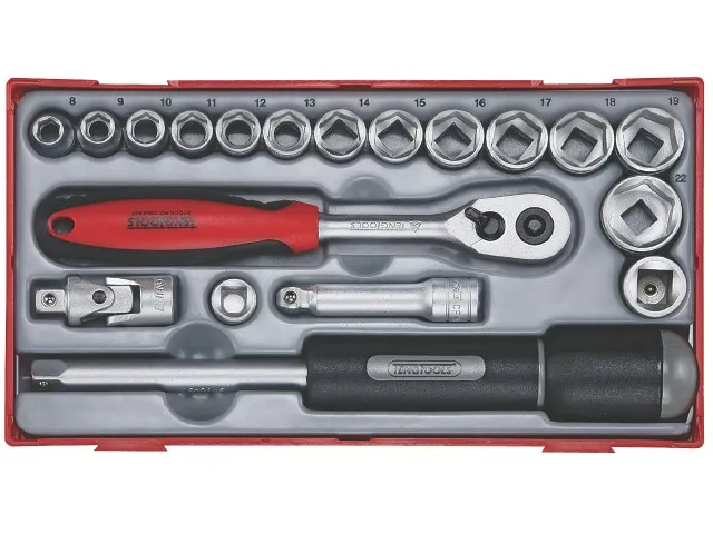 Topnøkkelsett med 3/8" -fatning Teng Tools TT3819 - 19 deler