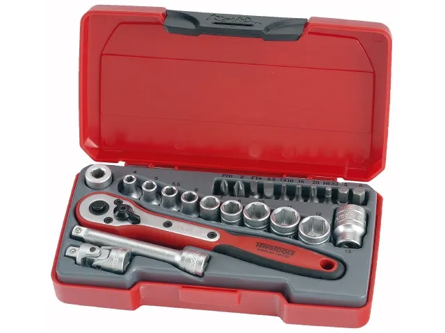 Toppnøkkelsett Teng Tools med T1424 ¼ □-feste