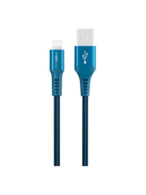 GreyLime Braided USB-A to Lightning Cable Blue 3 m