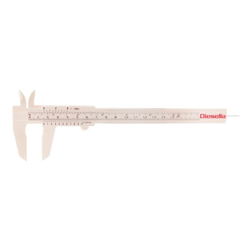 Plastskyvelær 0-150x0,05 mm med 40 mm kjever