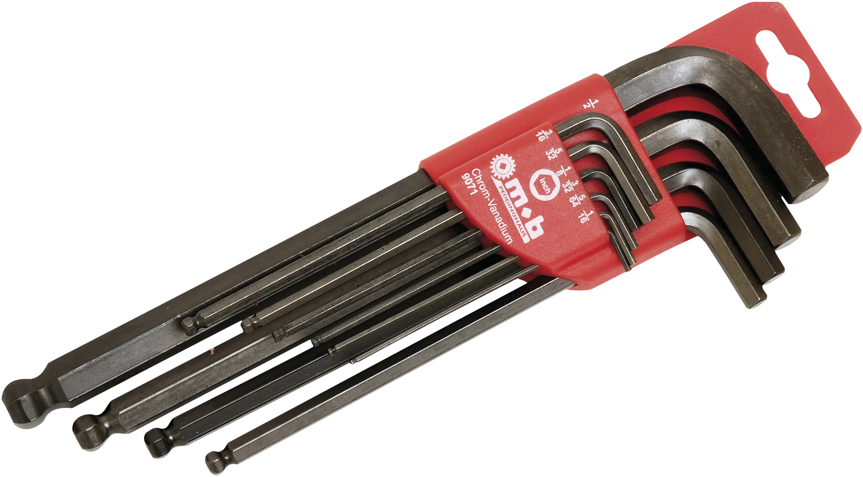 Unbrakonøkkelsett med kule 1/16"-1/2"