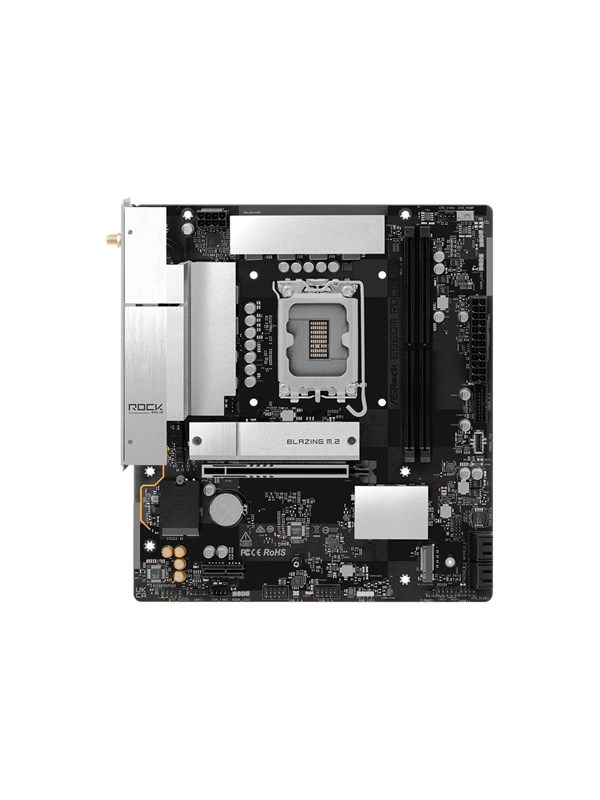ASRock B860M Rock WiFi - motherboard - micro ATX - LGA1851 Socket - B860 Hovedkort - Intel B860 - Intel LGA1851 socket - DDR5 RAM - Micro-ATX