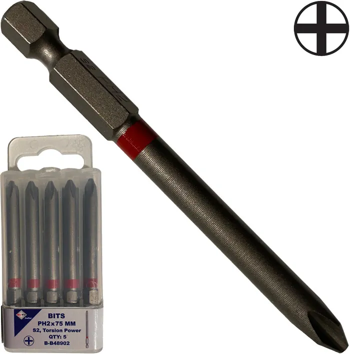 BATO 1/4" Bits industri Ph3 x 75mm
