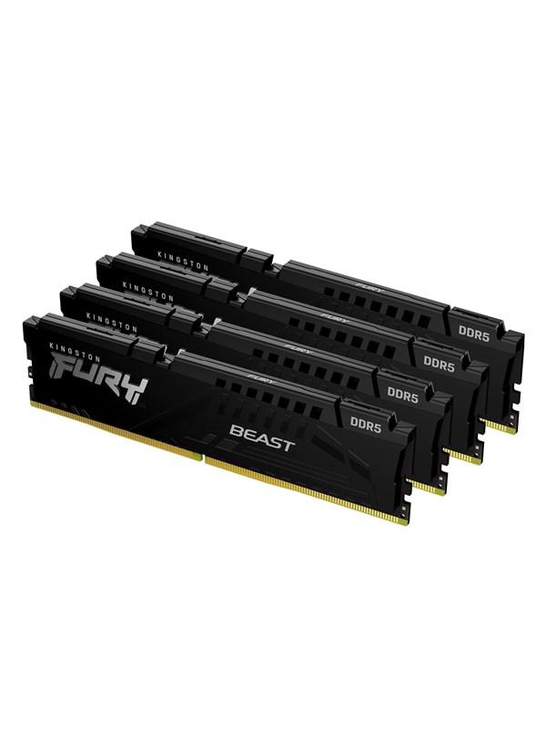 Kingston FURY Beast DDR5-6000 - 64GB - CL40 - Quad Channel (4 pcs) - Intel XMP - Svart