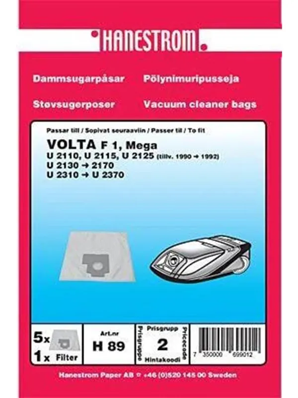 hanestroem VOLTA F1 MEGA Vacuum Cleaner Bags - 5 pcs