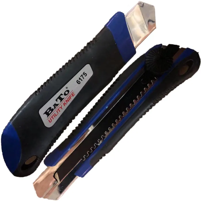 BATO Kniv knekk-av 25 mm med skrulås og med de nye sorte ultra skarpe blader 25mm