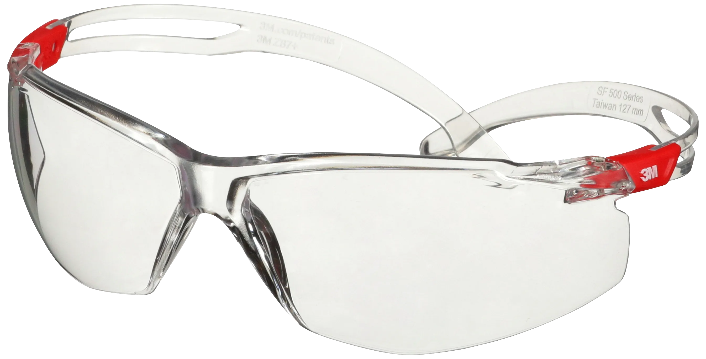 SecureFit 500 vernebrille, rød ramme/klart glass