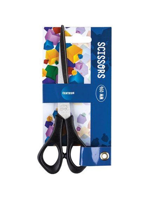 CENTRUM Scissors 16cm. Black handle. On blister card