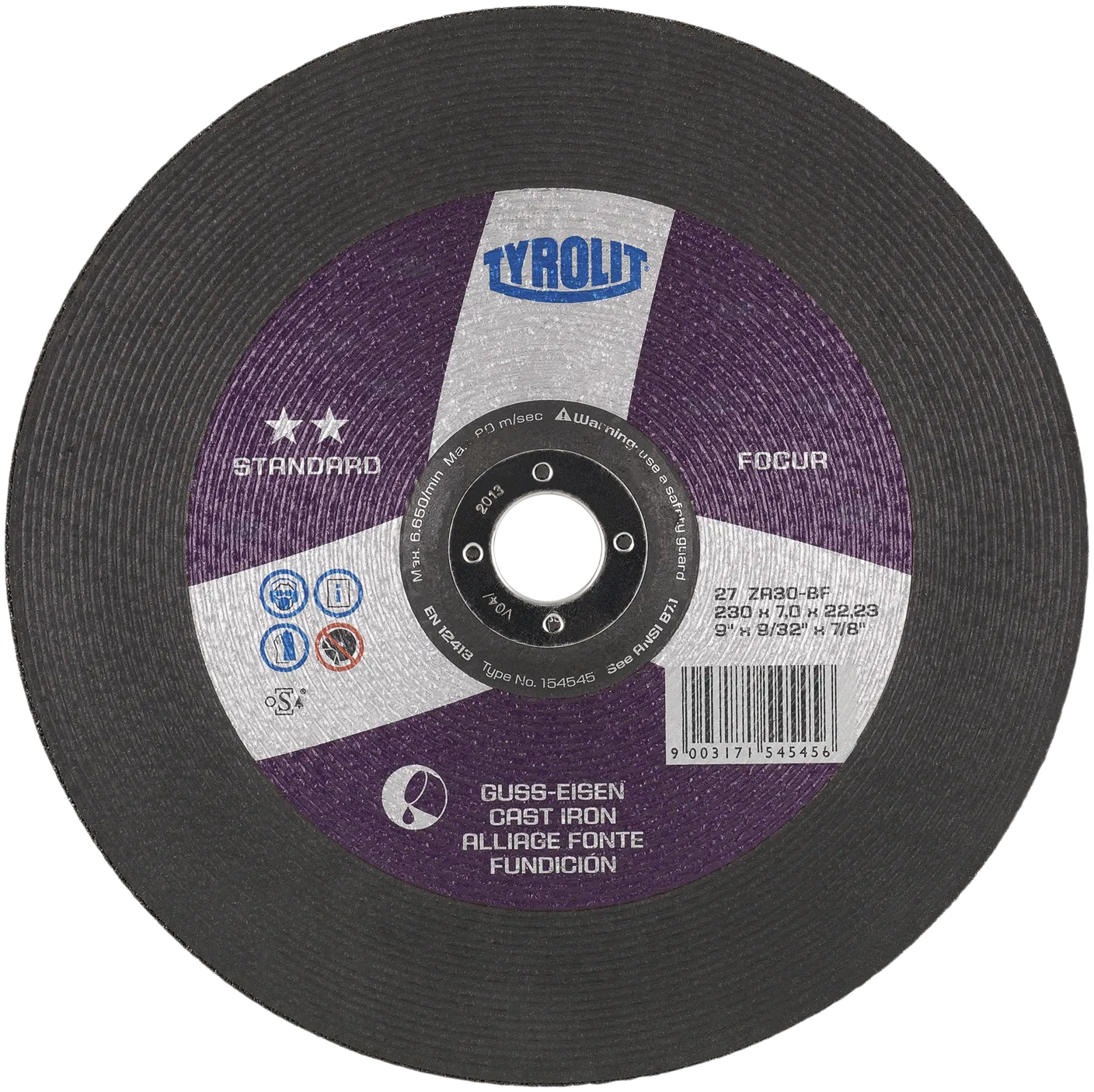Skrubbskive Standard 27X ø178×7×22,2 ZA30O-BF