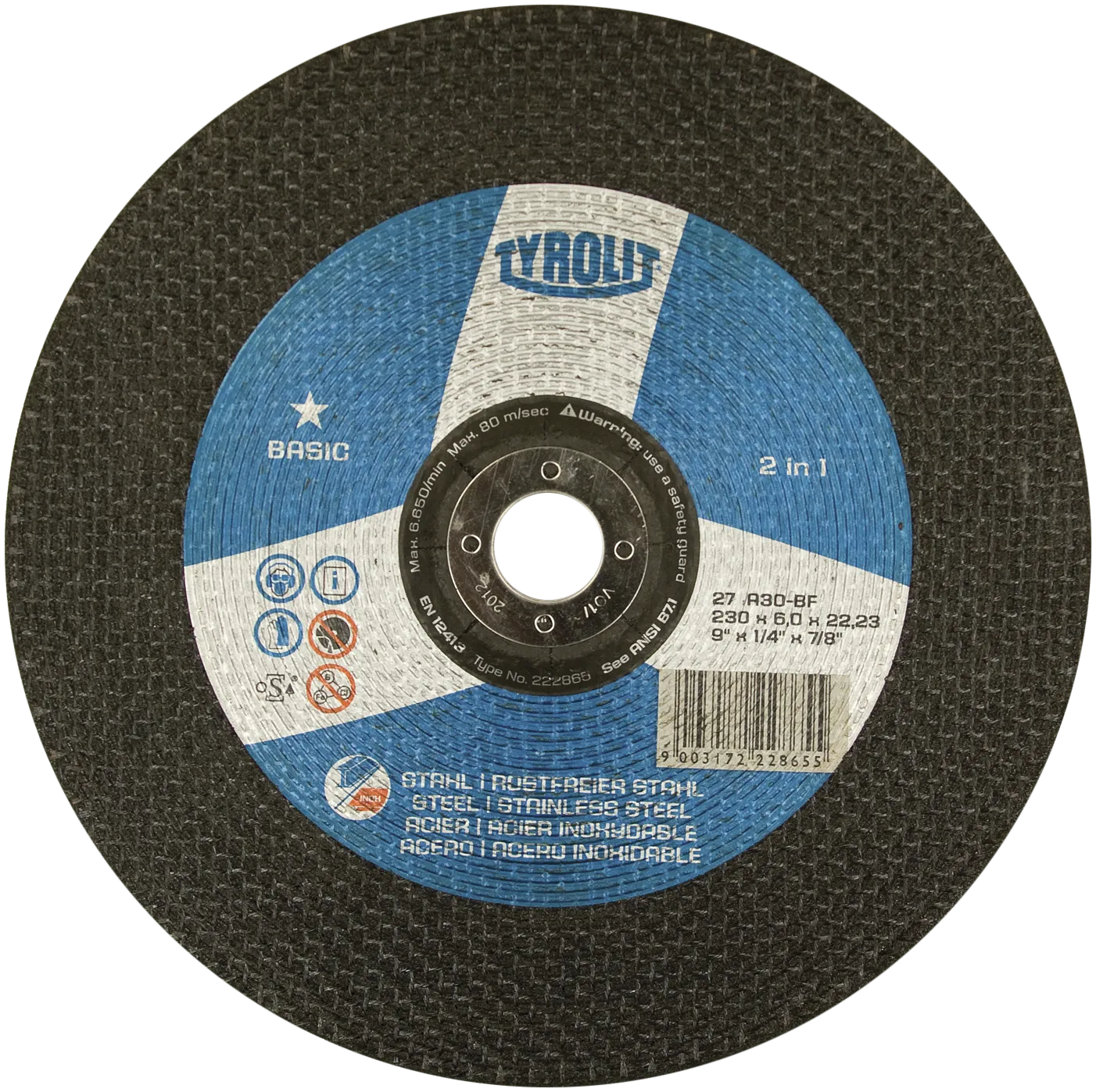 Skrubbskive Basic 27C ø230×6 A30Q-BF