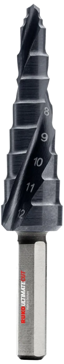 Trappebor HSSE-Co5 RUnaTec Flowstep spiss, 6-20 mm