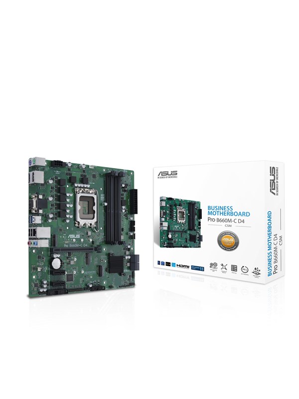 ASUS PRO B660M-C D4-CSM Hovedkort - Intel B660 - Intel LGA1700 socket - DDR4 RAM - Micro-ATX