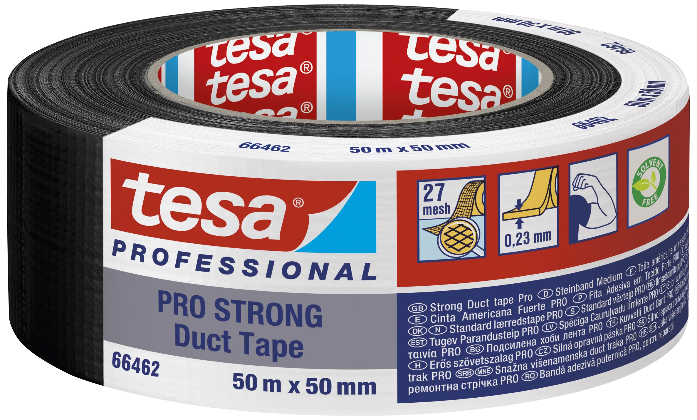 Tesa 66462 Pro lærredstape stærk sort 50mm×50m