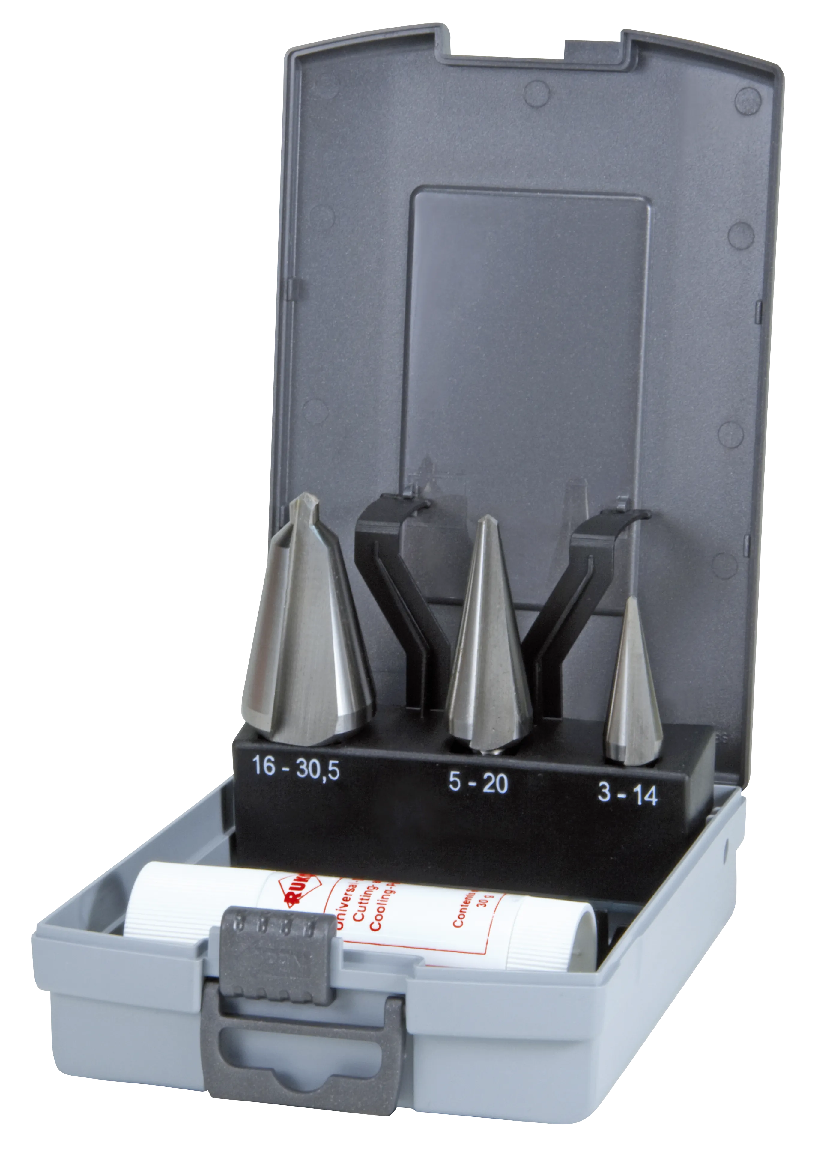 Plateborsett HSS-Co5 1-2-3 plastkoffert