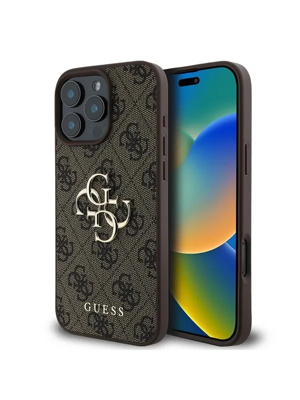 GUESS 4G Big Logo Case for iPhone 16 Pro - Brown