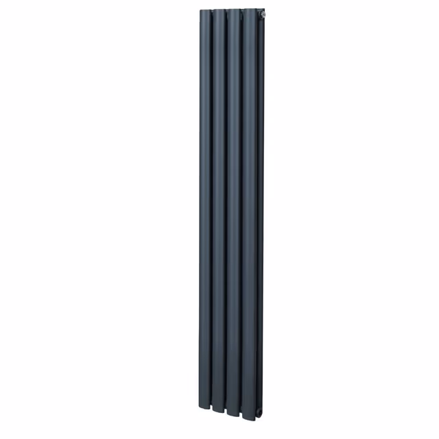 Oval søyle radiator - 1600mm x 240mm - Antrasittgrå