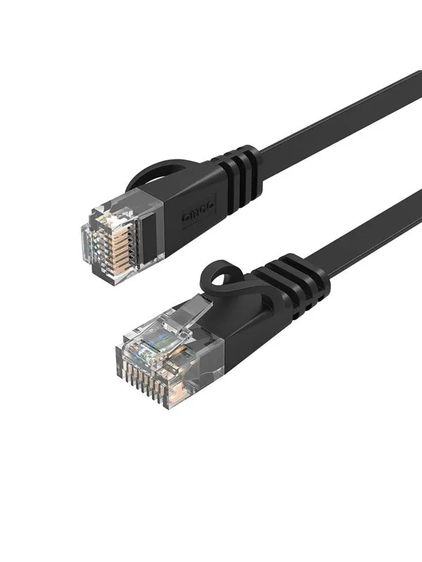 ORICO PUG-C6B CAT6 1000Mbps RJ45 Ethernet Network Cable Flat LAN 2m Black