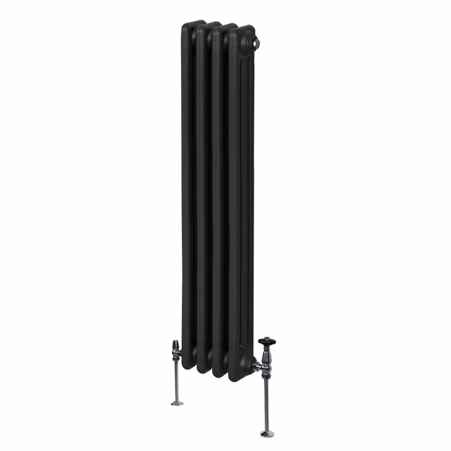 Tradisjonell vertikal radiator med 3 søyler – 1500 x 202 mm – Svart
