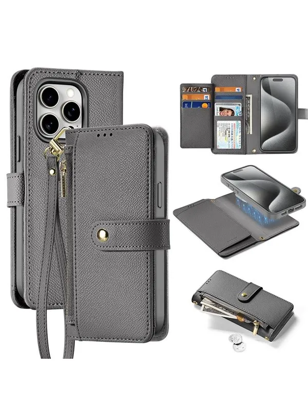 Dux Ducis Lava Leather Case for iPhone 15 Pro Max - Grey