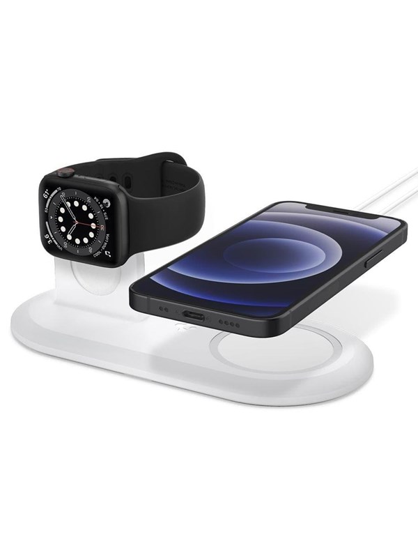 Spigen MagSafe Charger & Apple Watch stand 2in1 MagSafe Duo - white