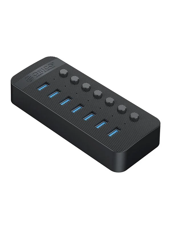 ORICO CT2U3-7AB 7x USB-A 3.0 Hub with Switches - Black USB-hub - USB 3.0 - 7 porter - Svart