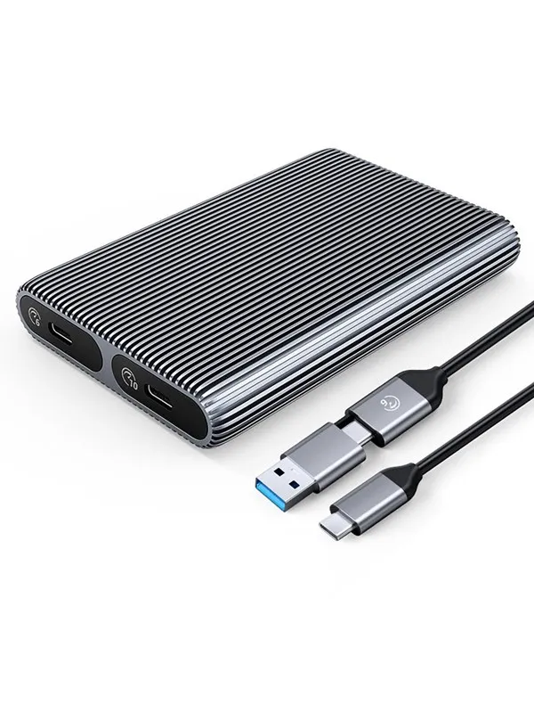 ORICO AM2C3-2N Dual Disk Caddy for Two Drives: M.2 SATA and NVME USB-C 3.2 10Gb/s - Gray - Ekstern Harddisk