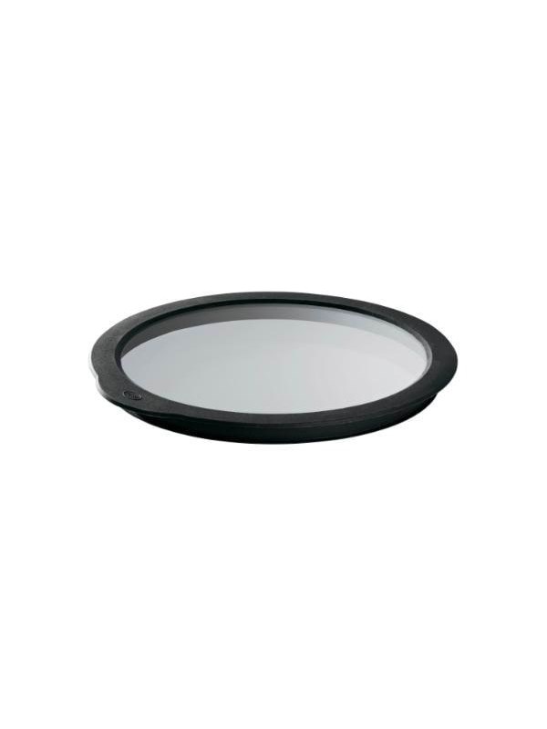 Rösle Glass lid 24 cm Clear/Black Glass/Silicone