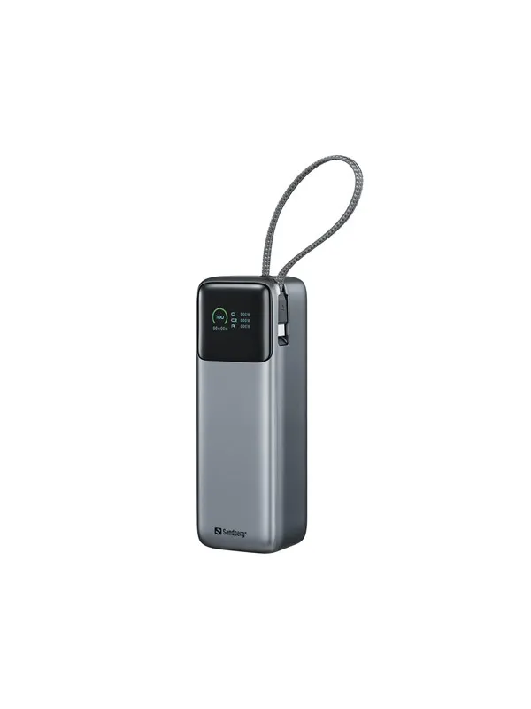 Sandberg All-in1 Powerbank 27000 PD 240W Nødlader - Sølv - 27000 mAh
