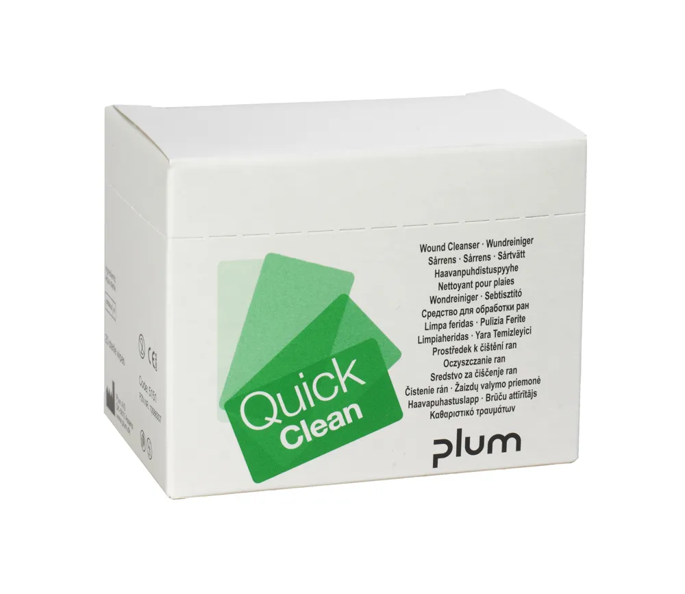 Sårrenseserviett Plum QuickClean, refill, pk à 20 stk