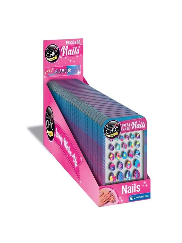 Clementoni CC Lovely Make-Up - Press & Go Nails Glamour CDU2