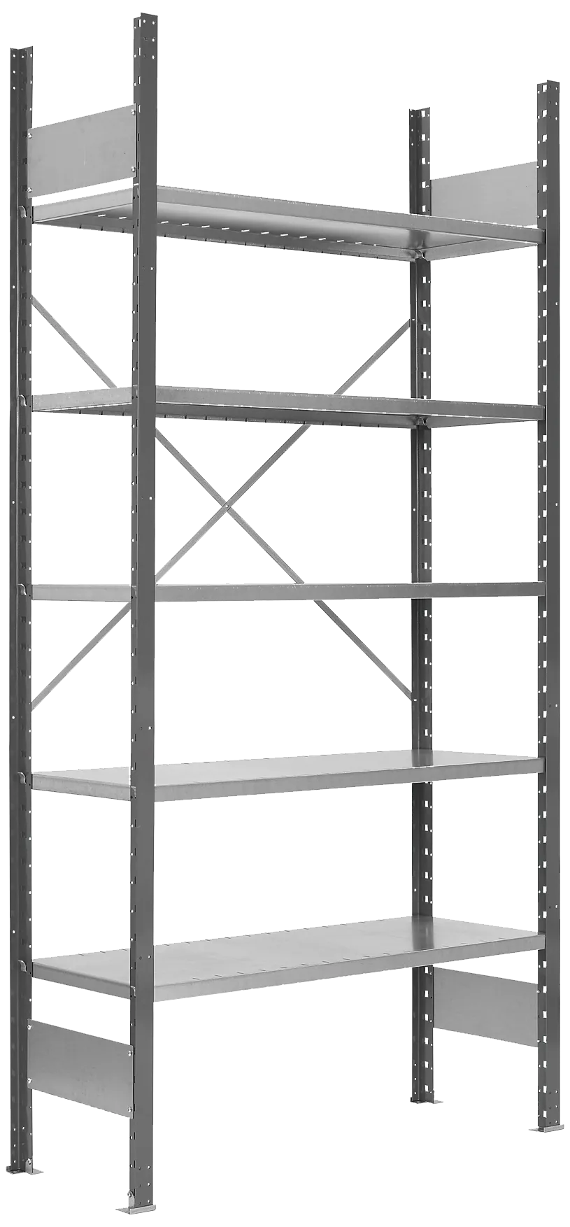 Lagerreol 210×100×50cm, åpen gavl, startseksjon