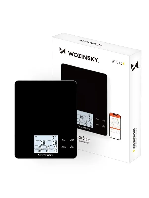 Wozinsky Kjøkkenvekt WIK-10 Smart Kitchen Scale with Bluetooth Digital Display App - Black