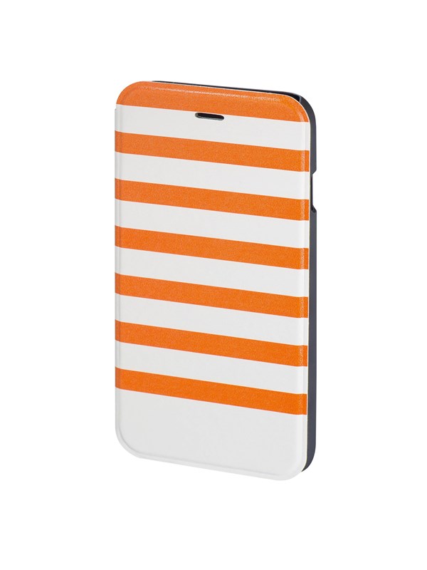Hama "Stripes" Booklet Case for Apple iPhone 6/6s orange/white