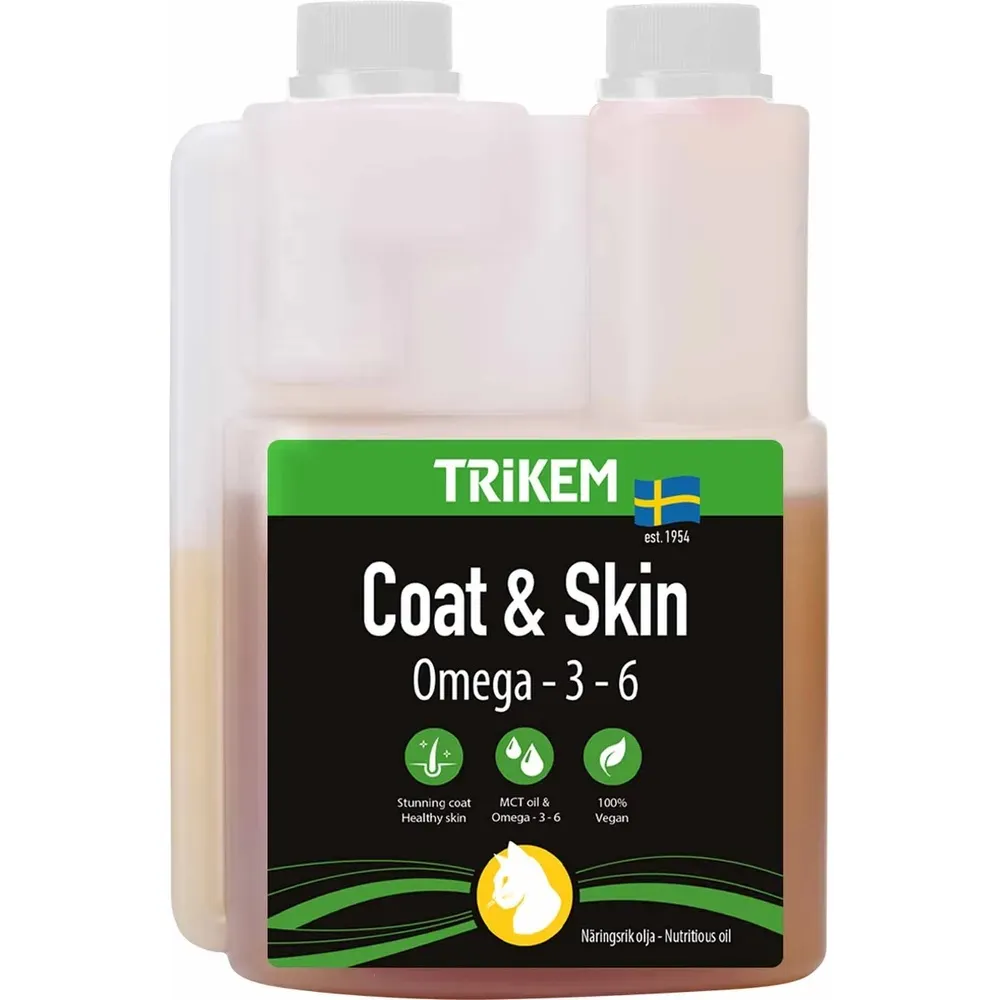 Trikem Coat & Skin Katt 300 ml  -  Næringsrik olje for hud og pels