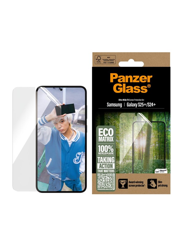 PanzerGlass Eco MATRIX Screen Protector Samsung Galaxy S25+ | Ultra-Wide Fit