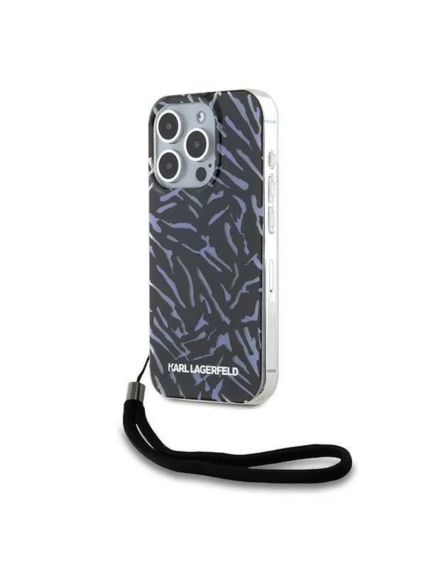 Karl Lagerfeld Zebra With Cord iPhone 15 Pro Max Case - Purple