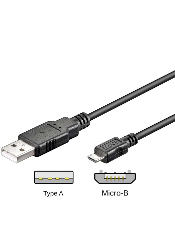 Pro USB-A <-> USB Micro-B - 0.15m - Svart