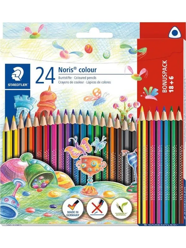 Staedtler Noris Triangular color pencils assorted colours 18+6