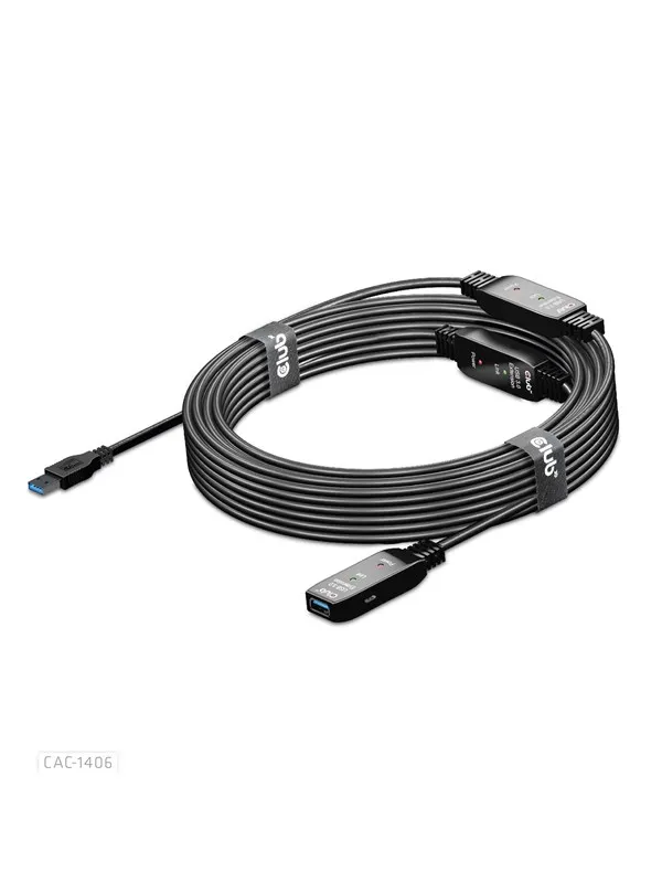 Club 3D CAC-1406 USB 3.2 Gen1 Active Repeater Cable 15m/ 49.2 ft M/F 28AWG