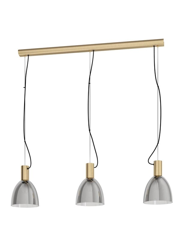 EGLO LEBALIO long table pendant smoke-colored/brass