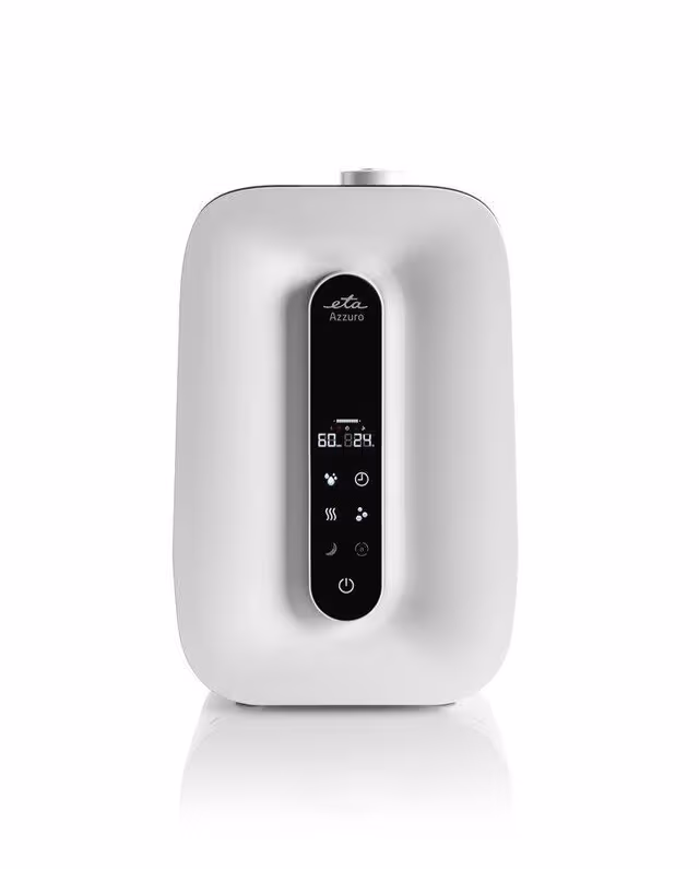 ETA luftfukter ETA062690000 Azzuro stativ, 125 m³, 115 W, vanntankkapasitet 7,6 l, ultralyd, fuktighetskapasitet 400 ml/time, hvit