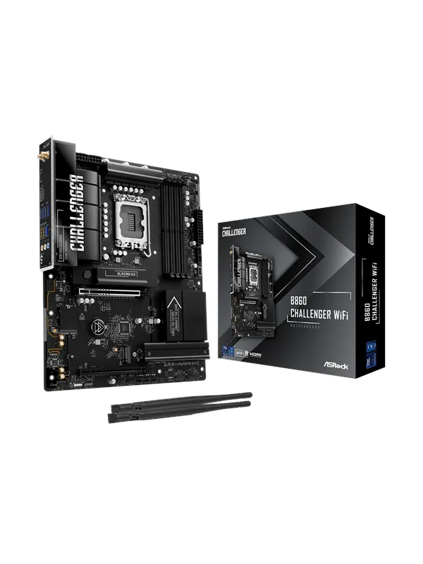 ASRock B860 Challenger WiFi - motherboard - ATX - LGA1851 Socket - B860 Hovedkort - Intel B860 - Intel LGA1851 socket - DDR5 RAM - ATX