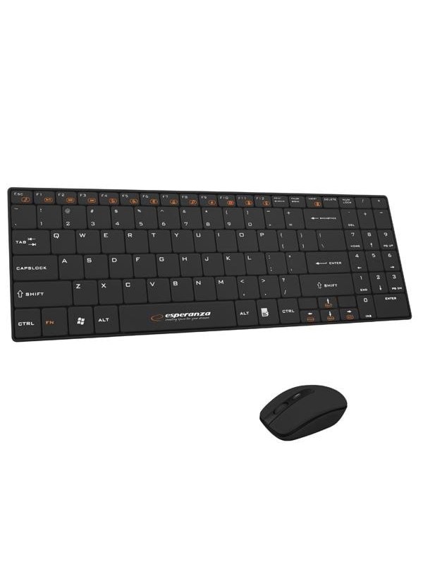 Esperanza WIRELESS SET 2.4GHZ USB LIBERTY BLACK - Tastatur & Mussett - Svart