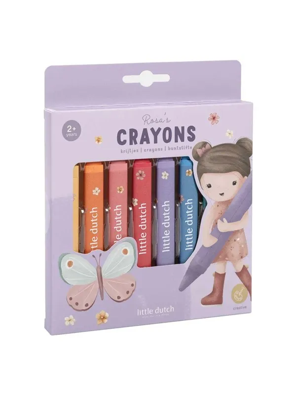 Little Dutch Wax Crayons Rosa - 8 pcs.