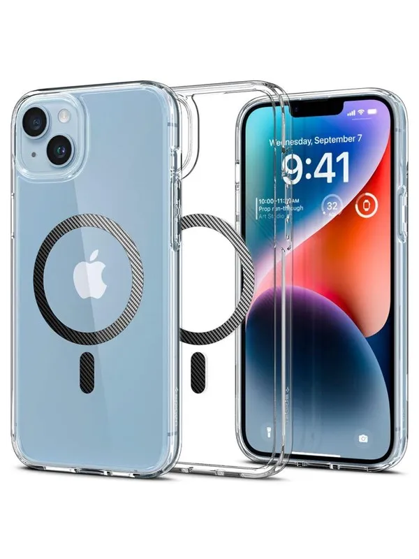 Spigen Ultra Hybrid Mag Case with MagSafe for iPhone 14 Plus - Clear Gray
