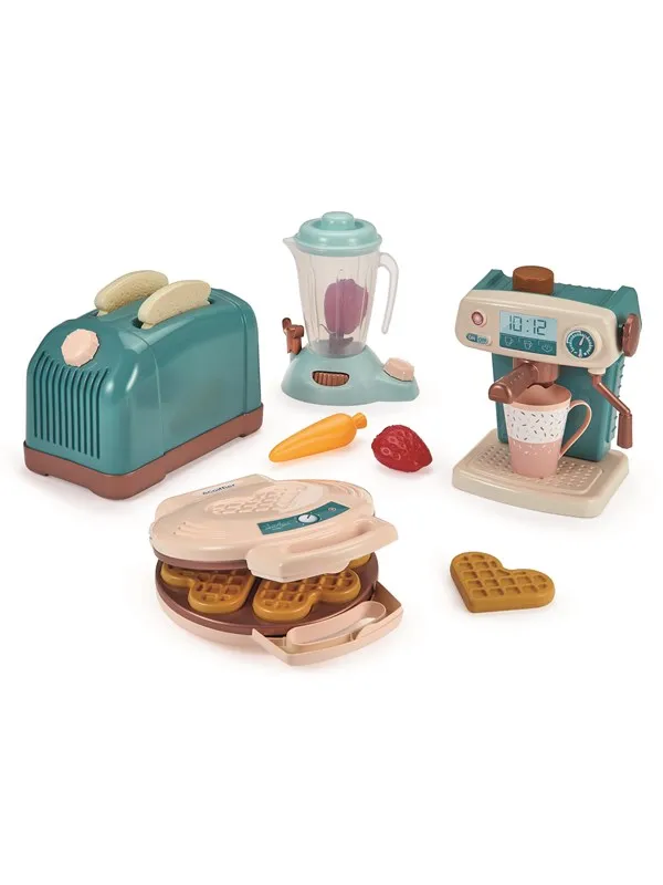 Ecoiffier Vert Azur Kitchen Set Complete 4-in-1 15 pcs