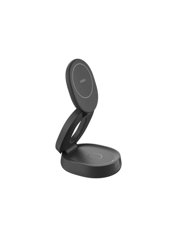 Belkin BoostCharge wireless charging stand - 2-in-1 Qi2 magnetic foldable - + AC power adapter - 15 Watt