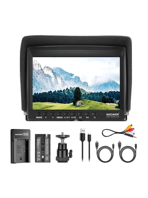 Neewer F100 Field Monitor + USB Charger + Battery