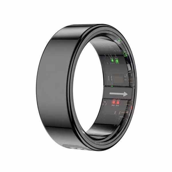 Smart ring med puls- og søvnovervåking Størrelse 9 - Svart